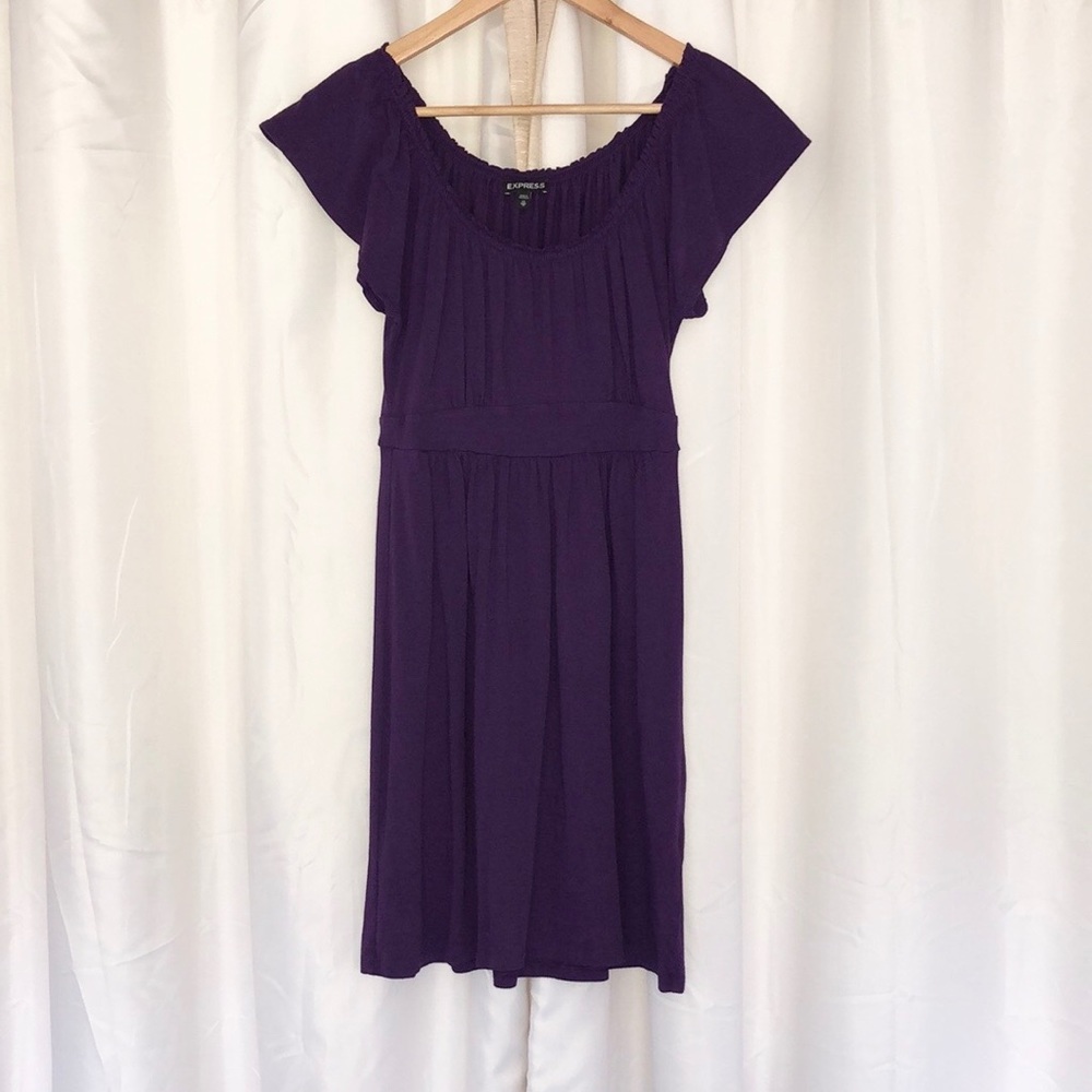 Express Jersey Dress - deep eggplant color